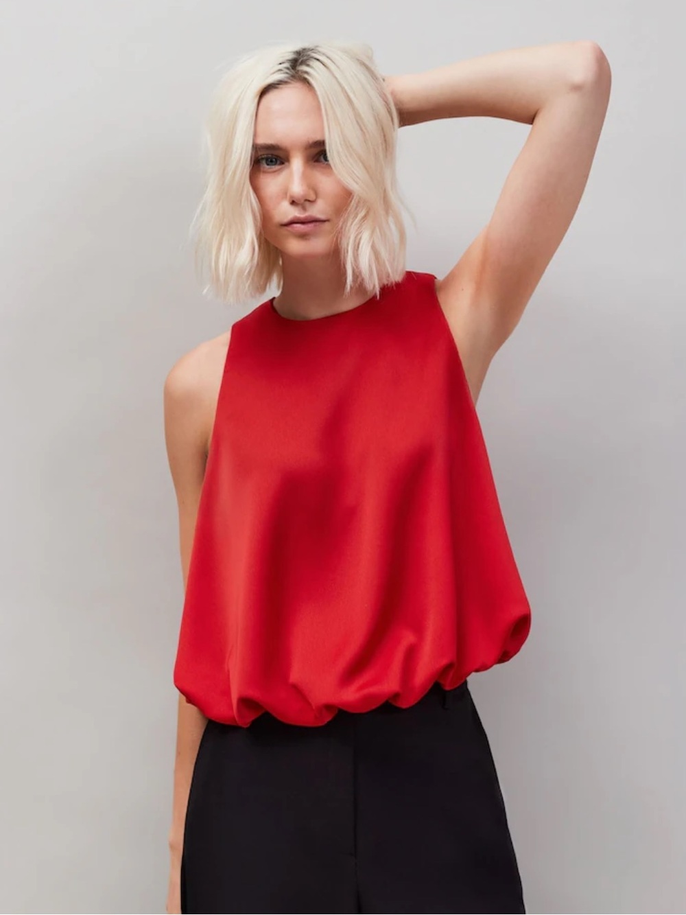 Zara Bubble Hem Sleeveless Top